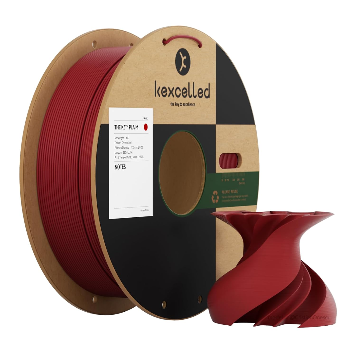 Kexcelled Matte PLA Combideal 5 x 1kg = 5kg AsPaars, ChelseaRood, OranjeRood, FelGeel + OlijfGroen 3D Printer filament SPECIAL OFFER! 3 Kexcelled Matte PLA Combideal 5 x 1kg = 5kg AsPaars, ChelseaRood, OranjeRood, FelGeel + OlijfGroen 3D Printer filament SPECIAL OFFER! - Afbeelding 3