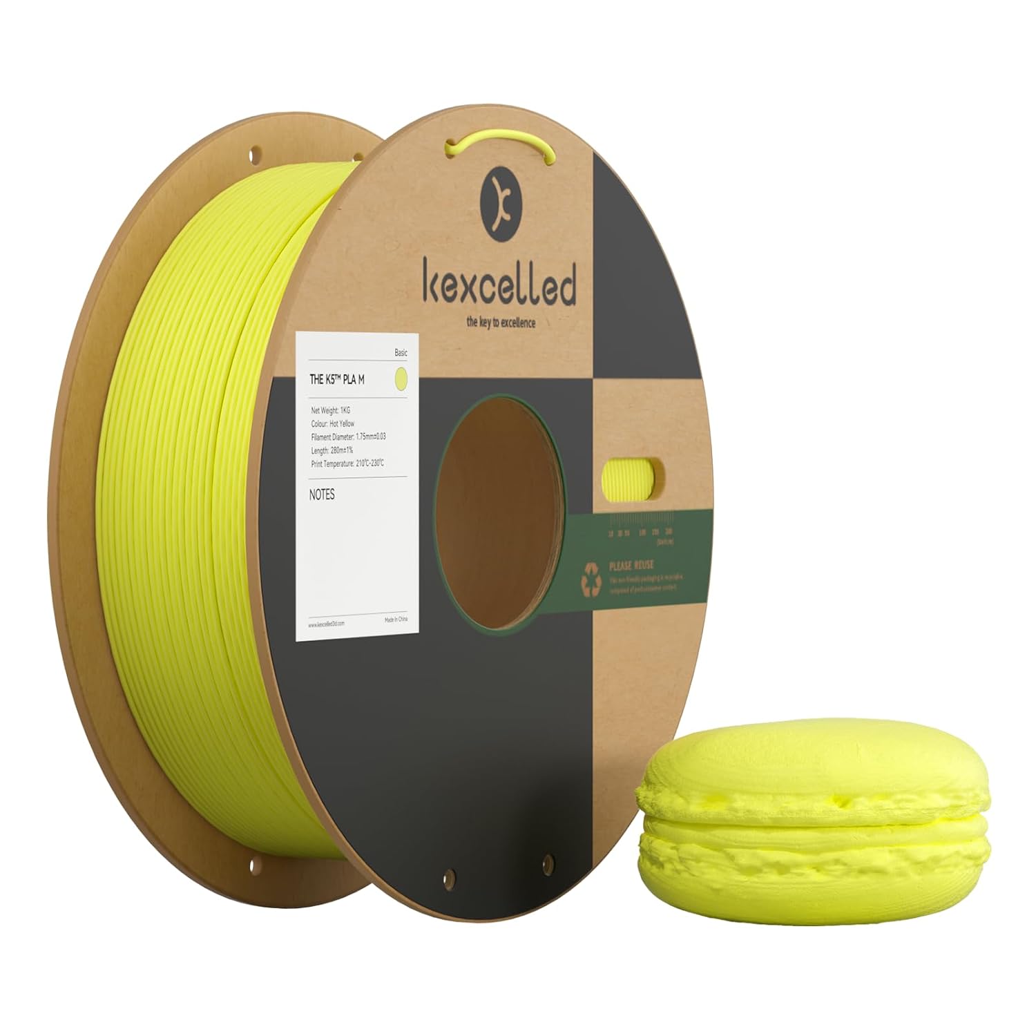 Kexcelled Matte PLA Combideal 5 x 1kg = 5kg AsPaars, ChelseaRood, OranjeRood, FelGeel + OlijfGroen 3D Printer filament SPECIAL OFFER! 5 Kexcelled Matte PLA Combideal 5 x 1kg = 5kg AsPaars, ChelseaRood, OranjeRood, FelGeel + OlijfGroen 3D Printer filament SPECIAL OFFER! - Afbeelding 5