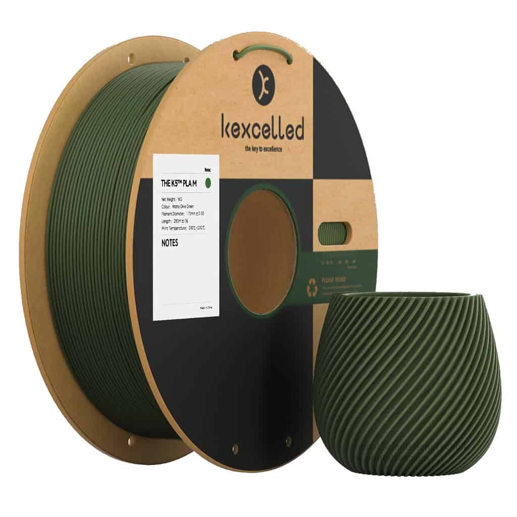 Kexcelled Matte PLA Combideal 5 x 1kg = 5kg AsPaars, ChelseaRood, OranjeRood, FelGeel + OlijfGroen 3D Printer filament SPECIAL OFFER! 6 Kexcelled Matte PLA Combideal 5 x 1kg = 5kg AsPaars, ChelseaRood, OranjeRood, FelGeel + OlijfGroen 3D Printer filament SPECIAL OFFER! - Afbeelding 6