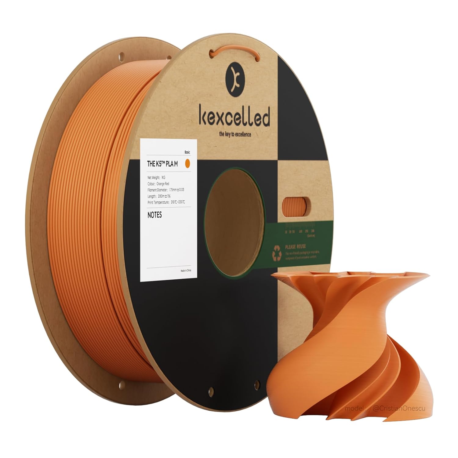Kexcelled Matte PLA Combideal 5 x 1kg = 5kg AsPaars, ChelseaRood, OranjeRood, FelGeel + OlijfGroen 3D Printer filament SPECIAL OFFER! 4 Kexcelled Matte PLA Combideal 5 x 1kg = 5kg AsPaars, ChelseaRood, OranjeRood, FelGeel + OlijfGroen 3D Printer filament SPECIAL OFFER! - Afbeelding 4
